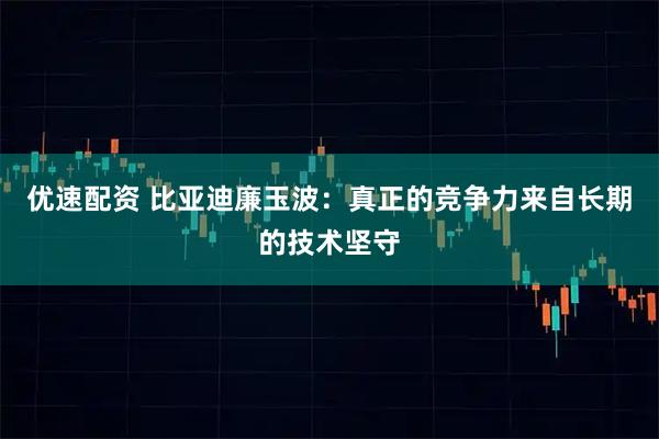 优速配资 比亚迪廉玉波：真正的竞争力来自长期的技术坚守